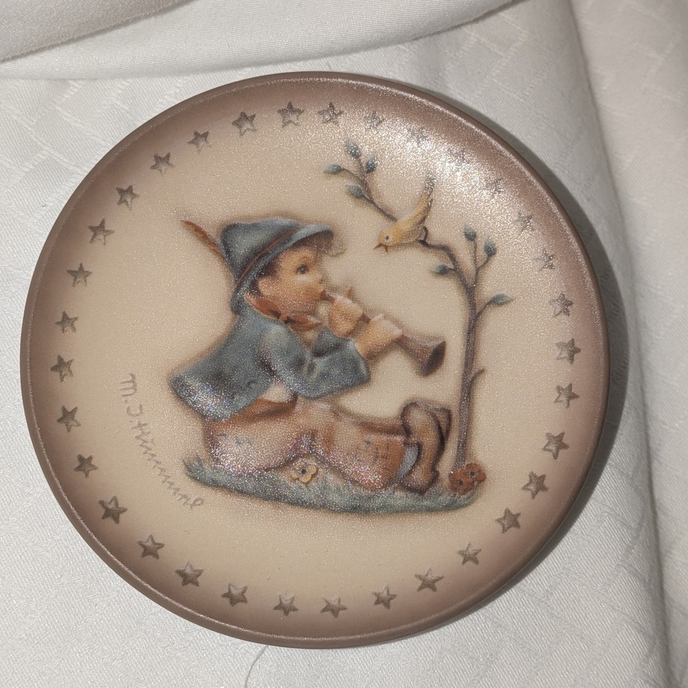 Goebel Hummel Singing Lesson Mini Plate 1995 9th Edition Hum 979 Germany Boxed